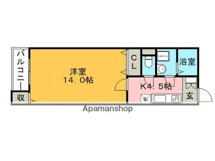 松福園五番館(1K/1階)の間取り写真
