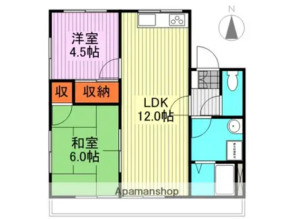 ピーチハイツ(2LDK/1階)の間取り写真