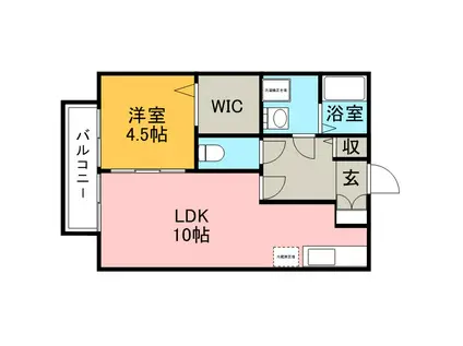 セジュールさくら(1LDK/2階)の間取り写真