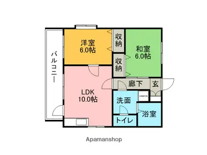 ルミエール大善寺(2LDK/2階)の間取り写真