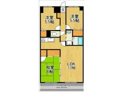 クレアトール大西5(3LDK/9階)の間取り写真