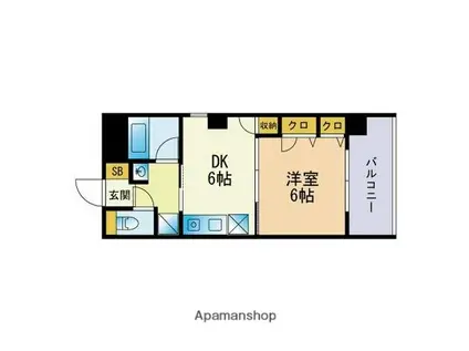 レミュー原(1DK/2階)の間取り写真