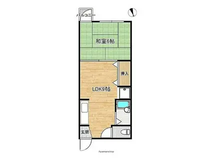 NBLDG(1LDK/2階)の間取り写真