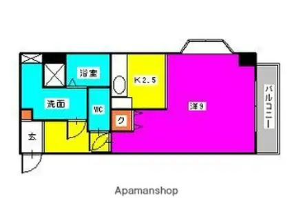 リフレイン愛宕(ワンルーム/4階)の間取り写真