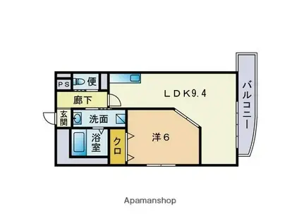 R・TCOAT(1LDK/4階)の間取り写真