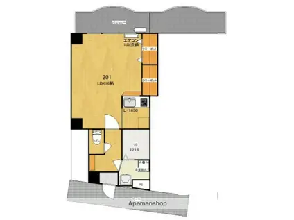 第8川崎ビル(ワンルーム/2階)の間取り写真