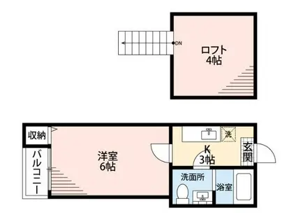 STAGE田島(1K/2階)の間取り写真