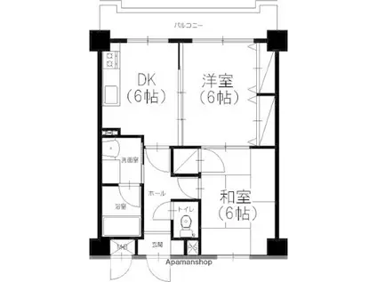 アミッドグリーン大濠弐番館(2DK/7階)の間取り写真