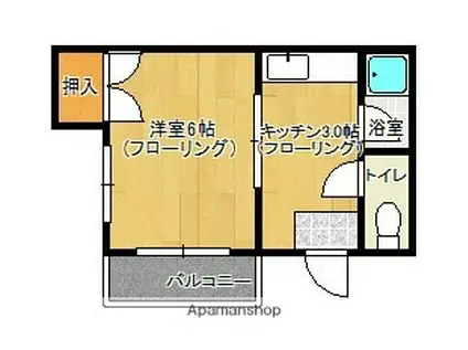 シャロンハイツ(1DK/1階)の間取り写真