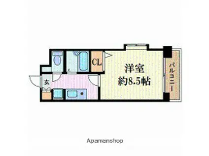 アクタス博多駅前Ⅱ(1K/10階)の間取り写真