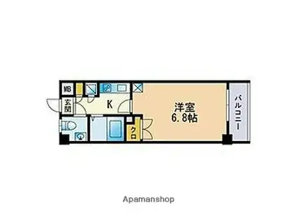 コンドミニアム高宮通弐番館(1K/6階)の間取り写真