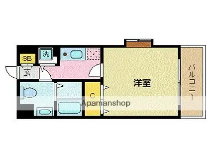 エンクレスト博多Ⅱ(1K/4階)の間取り写真