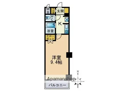 ローレルハイツ28(1K/4階)の間取り写真