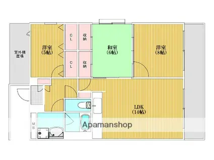 第2小林ビル(3LDK/3階)の間取り写真