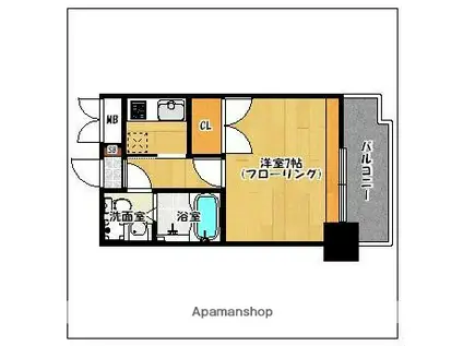 エステート・モア・西公園(1K/4階)の間取り写真