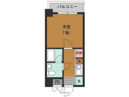 クレストパーク大濠(1K/5階)の間取り写真