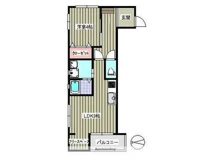 ユゥ&ミィ金山駅前G(1LDK/3階)の間取り写真