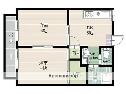 エクセルハイツⅢ(2DK/1階)の間取り写真