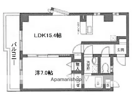 グレイズサイド(1LDK/3階)の間取り写真
