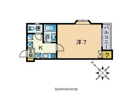 サンライズガーデン高宮壱番館(1K/1階)の間取り写真