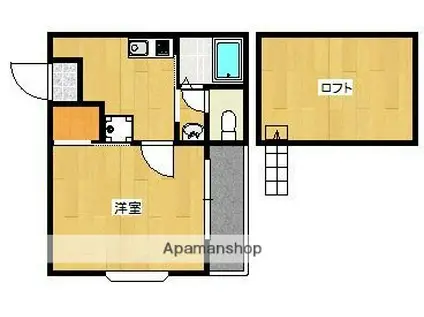 BOF福大前(1K/2階)の間取り写真