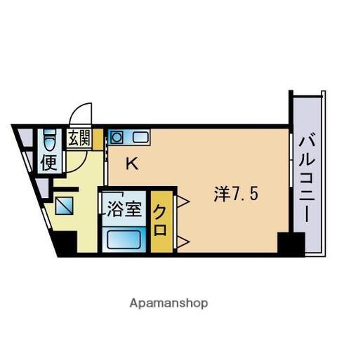 立部ビルⅡ(ワンルーム/7階)の間取り写真