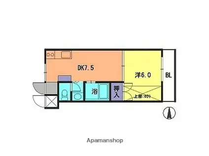 サンピア今宿(1LDK/1階)の間取り写真