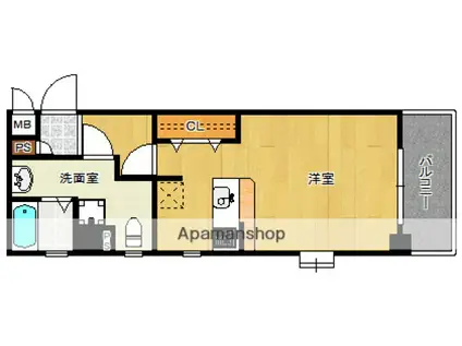 ピュアドームトレンディ高宮(1K/5階)の間取り写真