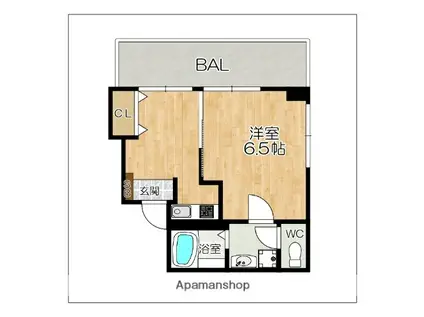 カーサアリエッタ大橋(ワンルーム/6階)の間取り写真