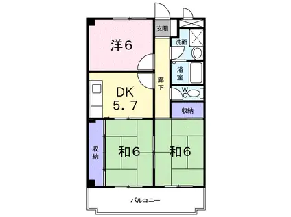 レスポアール幸里(3DK/3階)の間取り写真