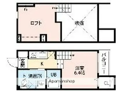 DOLCEVITA竹下(ワンルーム/2階)の間取り写真