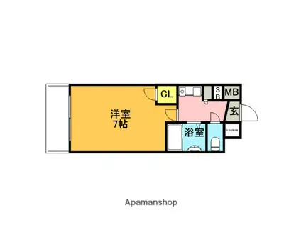 ピュアドームプレシオ博多(1K/4階)の間取り写真