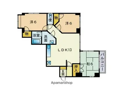 パークアベニュー桜坂(3LDK/3階)の間取り写真
