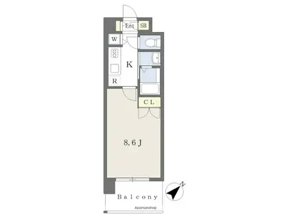 アレグレッツァ(1K/5階)の間取り写真