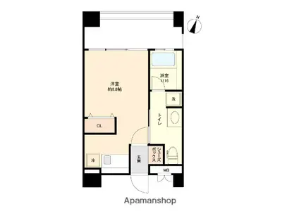 レジディア警固(1K/9階)の間取り写真