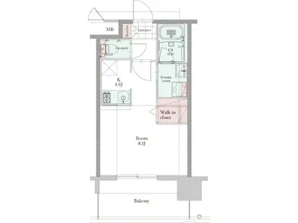 エンクレスト博多PREMIER(1K/9階)の間取り写真