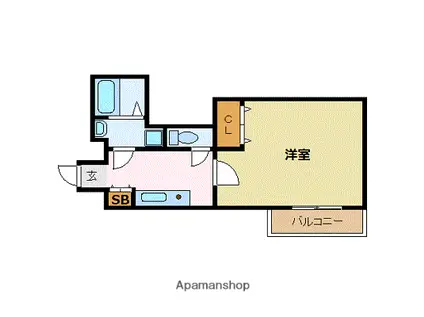 ローズモント・フレア六本松(1K/4階)の間取り写真