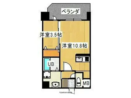 第48川崎ビル(1LDK/5階)の間取り写真