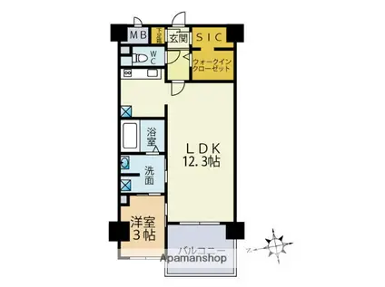 アウローラ(1SLDK/4階)の間取り写真