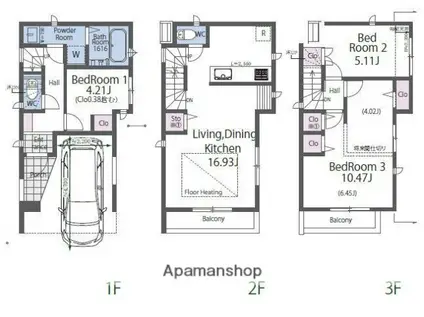 福岡市七隈線 薬院大通駅 徒歩8分 3階建 築6年(3LDK)の間取り写真