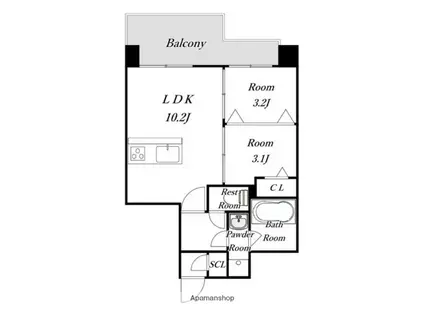 MODERN ASPIRATION THE HAKATA EKIMAE(2LDK/6階)の間取り写真
