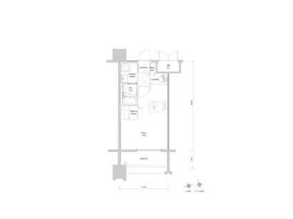 エンクレスト博多EXCEED(ワンルーム/7階)の間取り写真