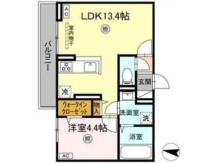D-ROOM石丸II(1LDK/2階)の間取り写真