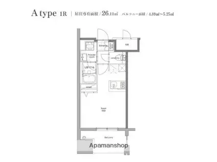 新品きマンション住吉30(ワンルーム/5階)の間取り写真