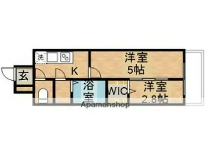 D.CLAREST MELDIA早良街道(2K/6階)の間取り写真