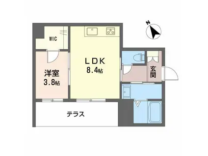 SHMプリミエール鳥飼八幡宮(1LDK/1階)の間取り写真