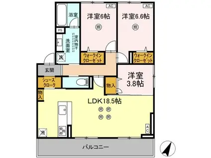 TORISIA平和(3LDK/2階)の間取り写真