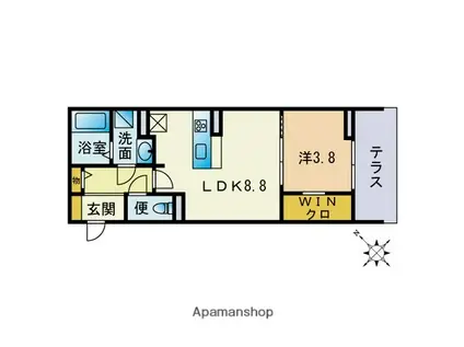 GD OHASHI APARTMENT(1LDK/2階)の間取り写真