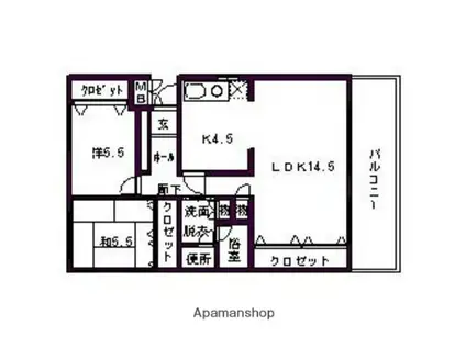 パークハイツ平尾山荘21棟(2LDK/3階)の間取り写真