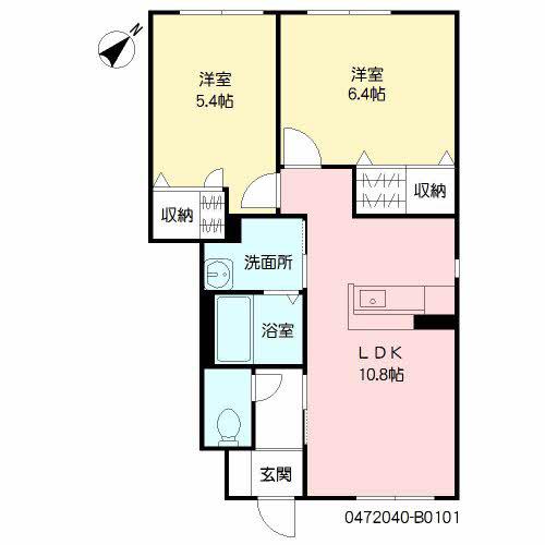 ソレイユ2(2LDK/1階)の間取り写真